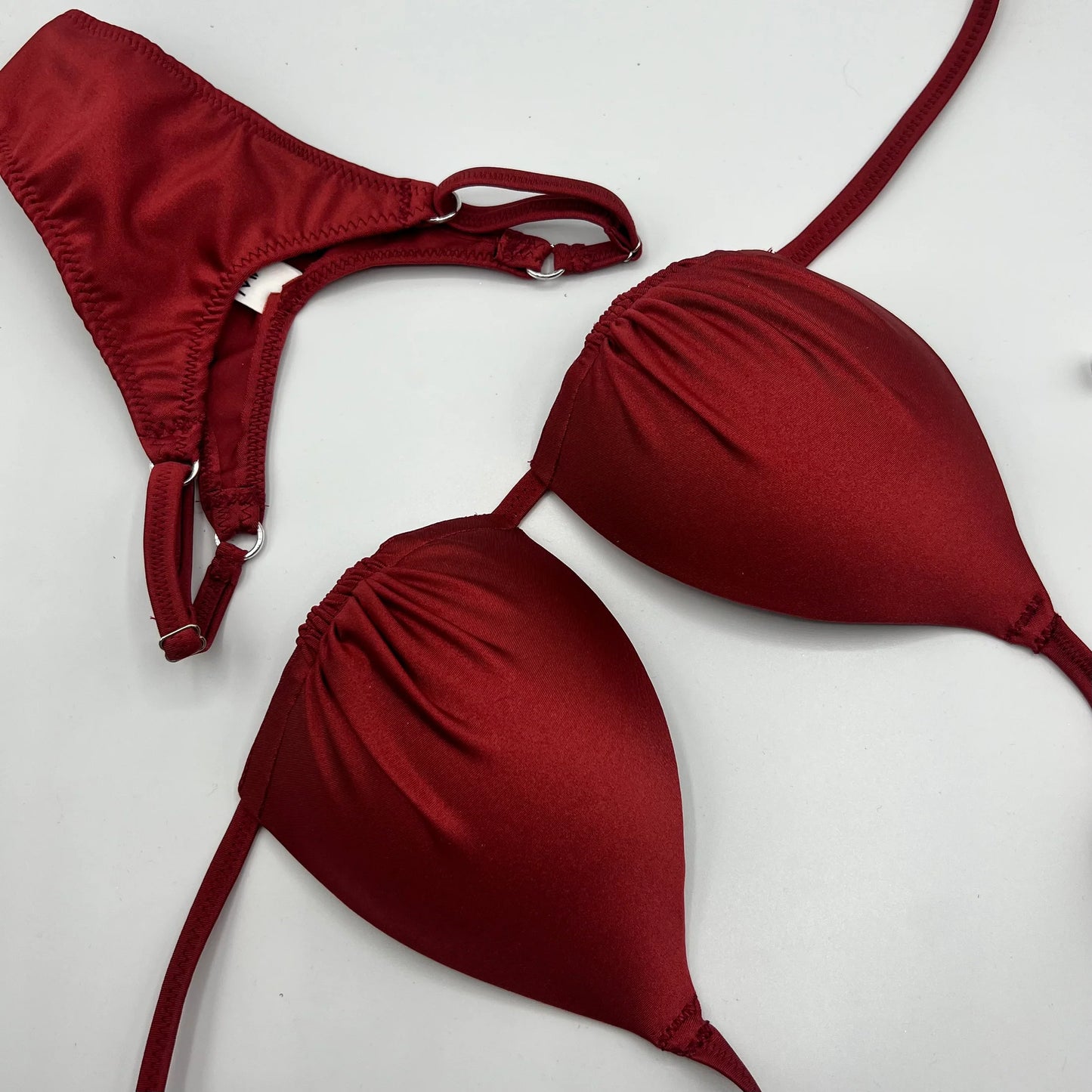 Bikini in posa/bagno bikini Shiny Brick Red