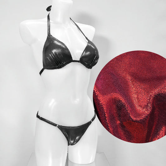Fitmodel Stage Bikini - Bordeaux/Red Metallic