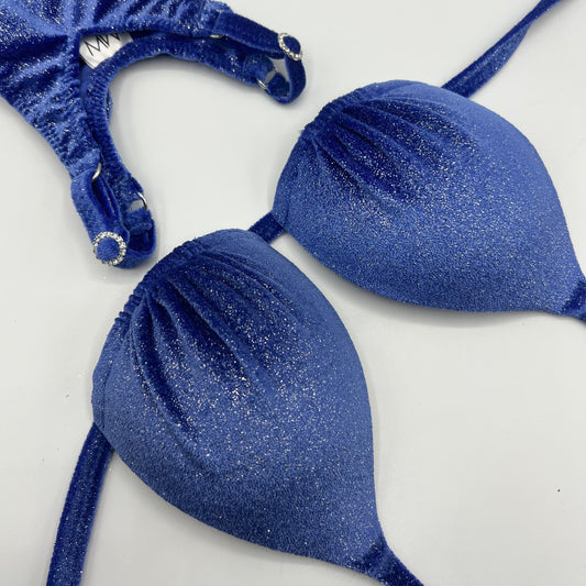 Posingbikini/Badebikini Blue Glitter Velvet