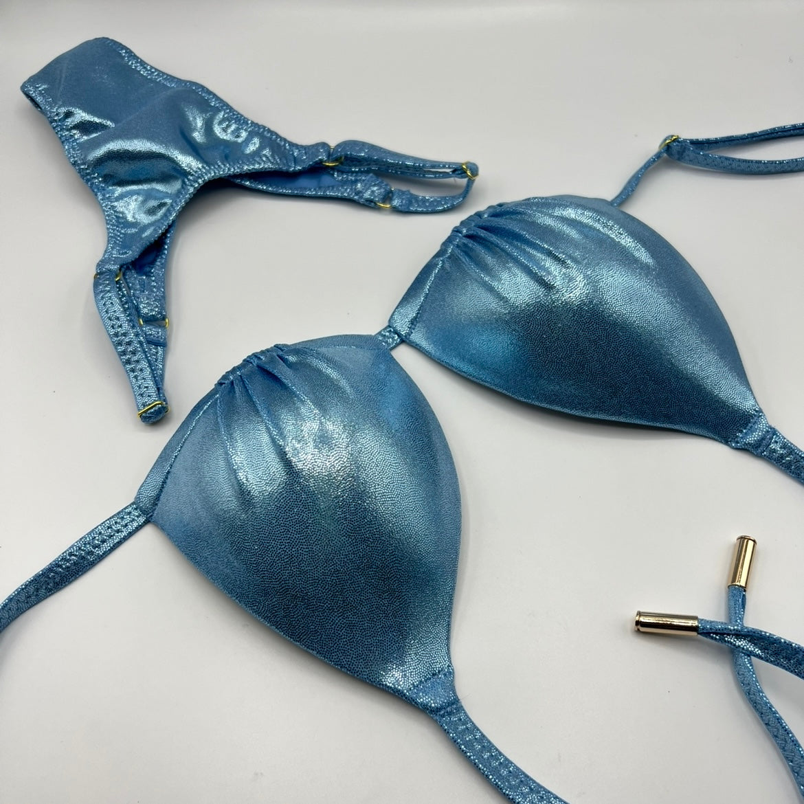 Posingbikini/Badebikini Baby Blue Metallic2